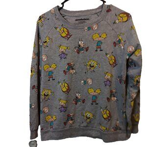 Nickelodeon character Sponge Bob Gray sweatshirt size large